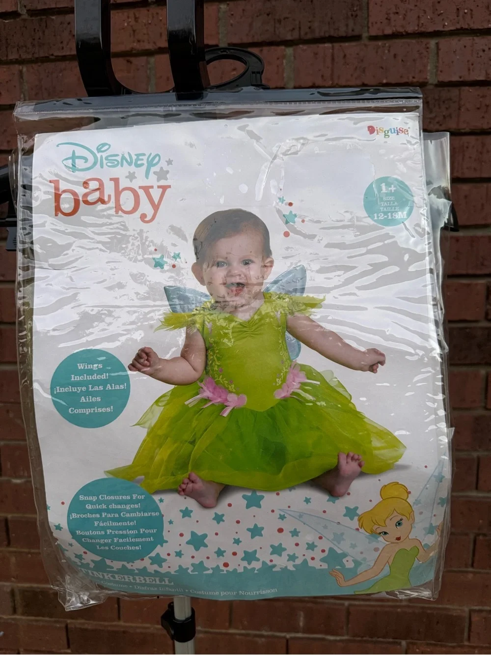 Disney Baby Tinkerbell Halloween Costume 12-18M Dress Detachable Wings Disguise